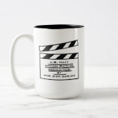 Navy Motion Picture Slate 1Two-Tone Tasse, 15 oz Zweifarbige Tasse (Links)