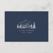 Navy Mountain QR-Code-Hochzeits-RSVP-Karte Begleitkarte (Vorderseite)