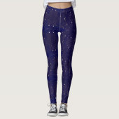 Navy Nachthimmel mit Sternen geometrisch gestaltet Leggings (Vorderseite)