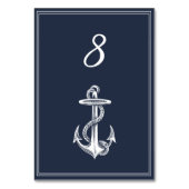 Navy Nautic Anchor Tischnummer Card (Rückseite)