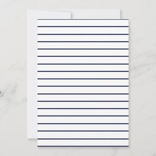 Navy Nautic Floral and Stripes | Save The Date (Rückseite)