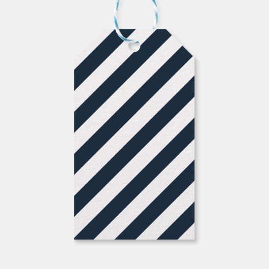 Navy Nautic Octopus Bevorzugung Geschenkanhänger (Rückseite)