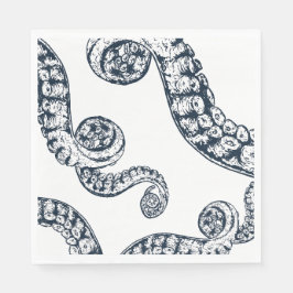 Navy Nautic Octopus Paper Napkins Serviette