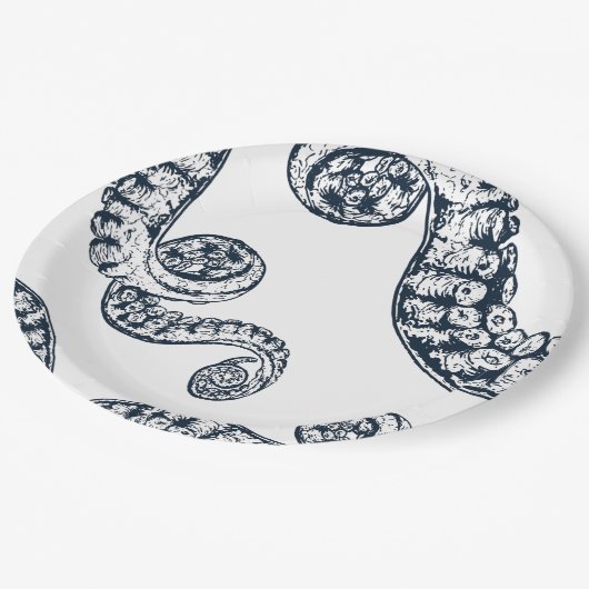 Navy Nautic Octopus Paper Teller (Schrägansicht)