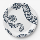 Navy Nautic Octopus Paper Teller (Vorderseite)