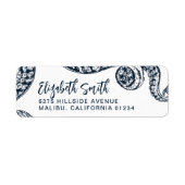 Navy Nautic Octopus Rücksendeadressen-Aufklebers (Vorne)