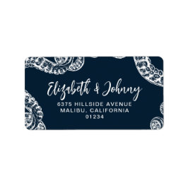 Navy Nautic Octopus Rücksendeadressen-Aufklebers Adressaufkleber