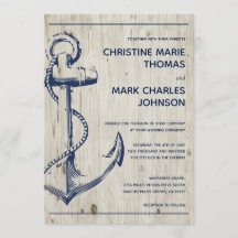 Navy Nautic Sketch Anchor Rustikale Hochzeit