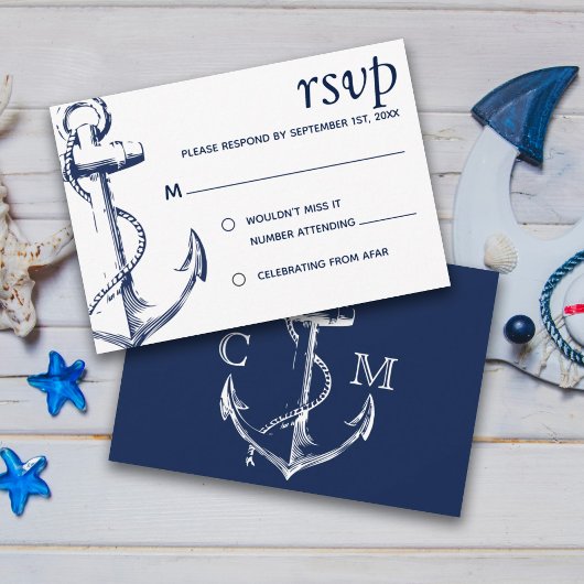 Navy Nautic Sketch Anchor | UAWG | Einladung