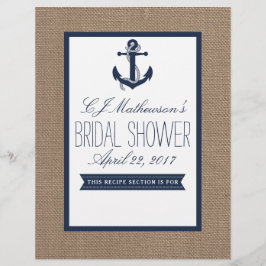 Navy Nautical Anchor Brautparty Recipe Dividende