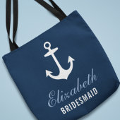 Navy Nautical Anchor Custom Wedding Bridesmaid Tasche