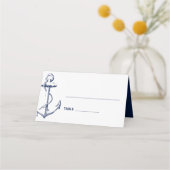 Navy Nautical Anchor Platzkarte (Vorderseite)