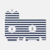 Navy Nautical Anchor Striped Wedding Custom Gevor Geschenkschachtel (Ungefaltet)