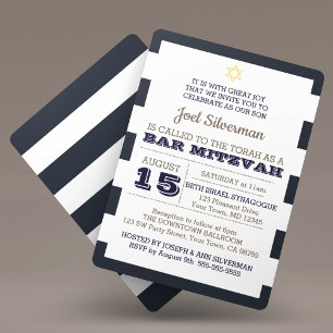 Navy Nautical Bar Mitzvah Einladung