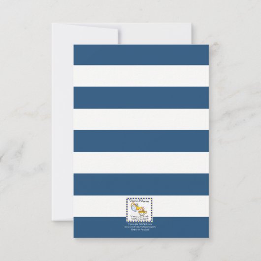 Navy Nautical Crab Baby Shower Einladung (Rückseite)