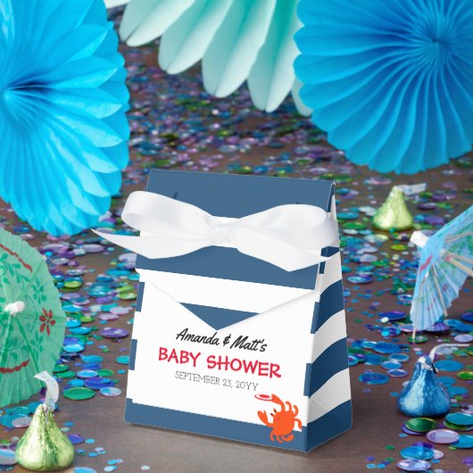 Navy Nautical Crab Babydusche Geschenkschachtel (Party)