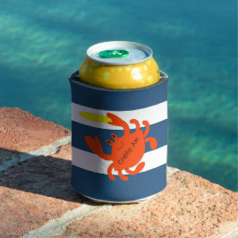Navy Nautical Crab Personalisiert Dosenkühler