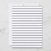 Navy Nautical Floral und Streifen| Taufe Einladung (Rückseite)