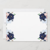 Navy Nautical Floral und Weiß| Foto Taufe Dankeskarte (Rückseite)