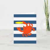 Navy Nautical Frisbee Crab Note Card Karte (Vorderseite)