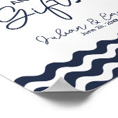 Navy Nautical Hochzeitskarten & Geschenkpapier Poster (Ecke)
