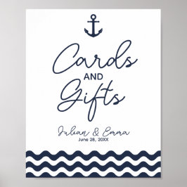 Navy Nautical Hochzeitskarten & Geschenkpapier Poster