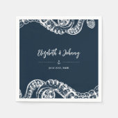 Navy Nautical Octopus Tentacles Wedding Napkins Serviette (Vorderseite)