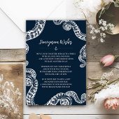 Navy Nautical Octopus Unsere Flitterwochen-Wunschk Begleitkarte