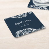 Navy Nautical Octopus Wedding Paper Untersetzer (angewinkelt)