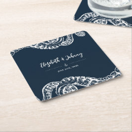 Navy Nautical Octopus Wedding Paper Untersetzer