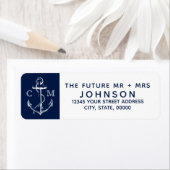 Navy Nautical Sketch White Anchor Monogram | (Insitu)