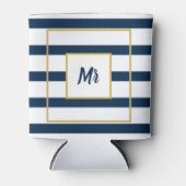 Navy Nautical Stripes Mr. Dosenkühler (Vorderseite)