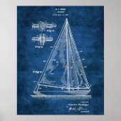 Navy Nautical Wall Decke Sailboat Patent #5 Poster (Vorne)