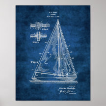 Navy Nautical Wall Decke Sailboat Patent #5