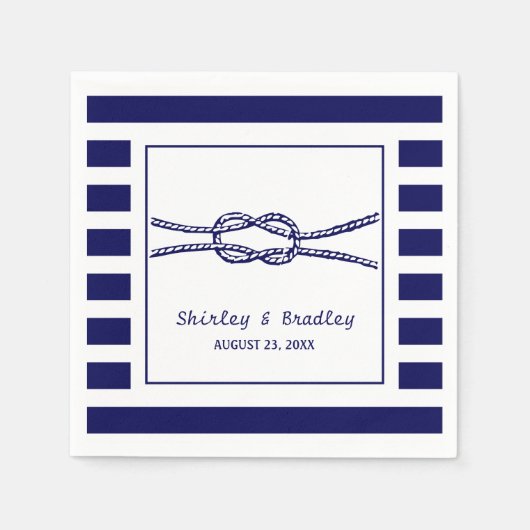 Navy Nautical Wedding Personalisiert Serviette (Vorderseite)