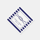 Navy Nautical Wedding Personalisiert Serviette (Ecke)