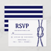 Navy Nautical Wedding RSVP Karte (Vorne/Hinten)