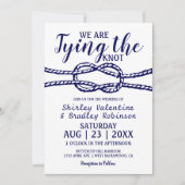 Navy Nautical Wedding | Wir binden den Knoten Einladung (Vorderseite)