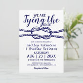 Navy Nautical Wedding | Wir binden den Knoten Einladung (Stehend Vorderseite)