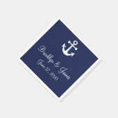 Navy Nautical Wedkins mit Anker Serviette (Ecke)