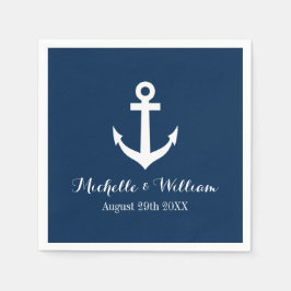 Navy-nautische Anker wiegen Hochzeitsnacken Serviette