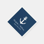 Navy-nautische Anker wiegen Hochzeitsnacken Serviette (Ecke)