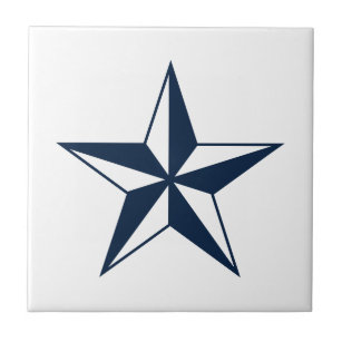 Navy nautischer Star kleine Keramik Kachel