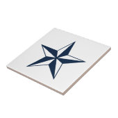 Navy nautischer Star kleine Keramik Kachel (Seite)