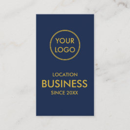 Navy (Navy) Minimalistisches Gold-Business-Logo Visitenkarte