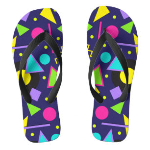 Navy Neon Abstrakt Badesandalen