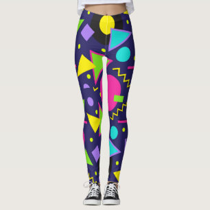Navy Neon Abstrakt Leggings