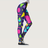 Navy Neon Abstrakt Leggings (Rechts)