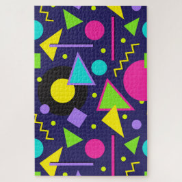 Navy Neon Abstrakt Puzzle