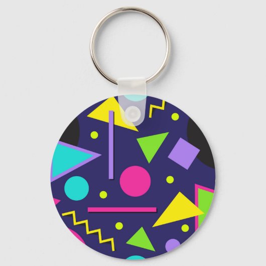 Navy Neon Abstrakt Schlüsselanhänger (Vorderseite)